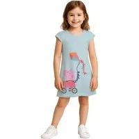 United Labels® A-Linien-Kleid Peppa Wutz - Happy - Fahrrad und Drachen