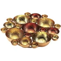 Kobolo Kerzenhalter Kerzenteller Bubble für Teelichter gold bronze, Weihanchtsdeko (Metall), D27 cm