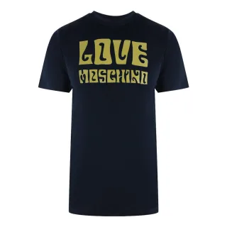Moschino T-shirt In Marineblau Mit Coolem Logo