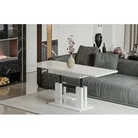 Endo-Moebel Couchtisch Endo Couchtisch Iso 110 / 170 höhenverstellbar erweiterbar Farbauswahl, 110-170 (2x30 intern), 58-75, 25mm, Doppellift, Akzentstreifen schwarz