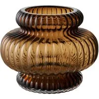 tinkaro Dekovase Vase mundgeblasen ø20x16 cm Rauchbraun (1 St), Handgefertigtes Blumengefäß mit charakteristischer Glasoptik