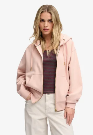 Superdry - Luxe Casual Zip-Hoodie altrosé - Gr. - 10