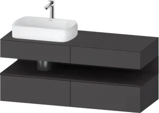 Duravit Qatego Konsolenwaschtischunterbau wandhängend Graphit Matt 1400x550x600 mm - QA4765080490000 QA4765080490000