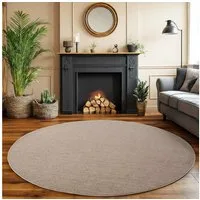 SIMPEX24 Designteppich Einfarbig Boucle Loop, Rund, Höhe: 7 mm, Teppich Wohnzimmer, Schlafzimmer, Gästezimmer