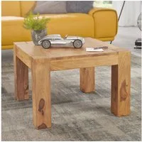 FINEBUY Couchtisch SuVa2391_1 Massiver 60 cm Holz Tisch Massiv Wohnzimmertisch (Akazie Massivholz, 60x60x40 cm Quadratisch Modern), Kleiner Wohnzimmertisch, Sofatisch Kaffeetisch