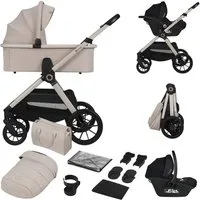 lionelo Kombi-Kinderwagen LAYLA 3IN1, (Set), 3D-Panoramabelüftung/ XXL-Sitz/ komfortable Federung