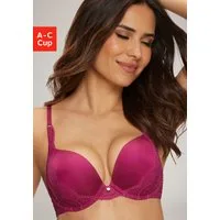s.Oliver Push-up-BH Pauline mit feiner Spitze seitlich am Cup und modischem Accessoire, Dessous