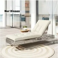 Outsunny Sitzkissen Abnehmbar Palettenpolster Outdoor Kissen mit Befestigungsbändern, für die meisten Liegen 198 x 65 x 13 cm, Beige