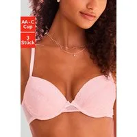 petite fleur by Lascana Push-up-BH (Packung, 3 Stück) mit Spitze, Bügel & herausnehmbaren Push-up-Kissen