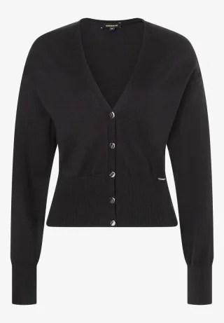 MORE & MORE - Cardigan mit Metallknöpfen schwarz - Gr. - 40