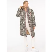 Zwillingsherz Steppmantel "Allover Leo" mit pinken Zippern, Kapuze und Taschen, Leo