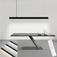 Nettlife LED Pendelleuchte Esstisch Dimmbar Schwarz Hängelampe 150CM Höhenverstellbar, Dimmbar, Höhenverstellbar, 3000K bis 6500K