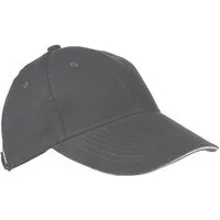 Macma Baseball Cap Baumwoll-Basecap 6 Panel heavy-brushed Cotton / Farbe: grau/silbergrau