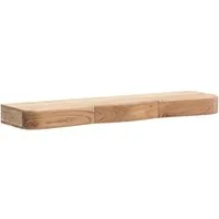 Wohnling Wandregal WL7.388 Schweberegal Akazie Massivholz 100cm Wandboard mit Schubladen, Massivholz Wandregal mit Schubladen, Praktische Ablage für moderne Wohnräume