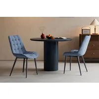 HOMAVO Esszimmerstuhl Stuhlset – Polsterstühle, Samt oder Webstoff, Metall-Füße (Nach EN 12520 geprüft, 2 St), mit Ergonomischer Rückenlehne und Metallbeinen