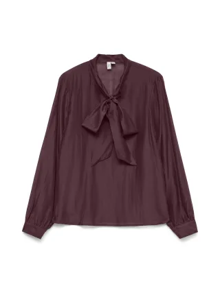 VERO MODA - VMHALSTON L/S BOW TOP WVN BTQ Winetasting - Gr. - M