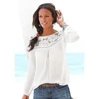 Buffalo Spitzenbluse aus gewebter Viskose, sommerlich, Boho-Style