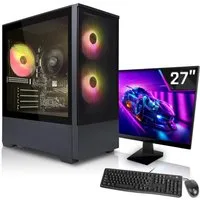 SYSTEMTREFF Basic Gaming-PC-Komplettsystem (27", AMD 5600GT 5600GT, RX Vega 7, 16 GB RAM, 512 GB SSD)