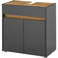 Home affaire Waschbeckenunterschrank CITY/GIRON, Waschtisch mit Griffmulde, Badschrank in zeitlosem Design in den Farben Weiß und Anthrazit verfügbar, viel Stauraum