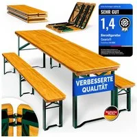 Casaria Bierzeltgarnitur, (3-tlg), 220cm Klappbar 10 Personen Bierbank Biertischgarnitur Festzeltgarnitur
