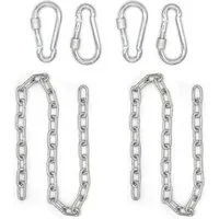 AMANKA Hängesessel Kette 2er Set - 100 cm Schwerlast Eisenkette - Verlängerung bis 230 kg (1 Befestigungsset), Verlängerungskette mit Karabinern - für Hängestuhl, Schaukel, Boxsack