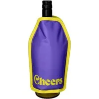 Giftcompany Weinkühler Froid Kühlmanschette Cheers my dears! lila/gelb 23,5cm