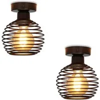 ZMH Deckenleuchte Schwarz Retro Deckenlampe E27 max. 40 Watt Pefekt für Flur, Vintage, ohne Leuchtmittel, Metall Lampenschirm
