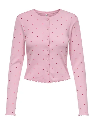 ONLY - ONLFENJA L/S AOP CS CARDIGAN JRS Romance Rose - Gr. - S