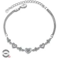 Felino Silberarmband Armband Herzen Herz Damen Frauen Diamanten Unendlich Liebe Ewigkeit (Schmuckbeutel), 925 Sterling Silber