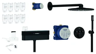 GROHE Unterputz-Duschsystem SmartControl, Purefoam 105812 phantom black, 105812KF00 105812KF00