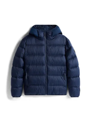 Tommy Hilfiger - Puffer-Jacke mit Logo auf Kapuze blau - Gr. - S