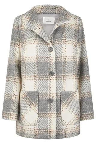 Barbara Lebek - Wolljacke offwhite/silver - Gr. - 40
