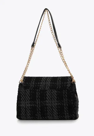 Wittchen Bouclé Messenger Bag für Damen, Schwarz, Polyester