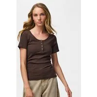 pieces Kurzarmshirt PCKITTE SS TOP NOOS BC Baumwollmischung, slim fit