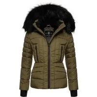 Navahoo Steppjacke Adele hochwertige Winterjacke mit edler Kunstfell- Kapuze