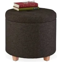 relaxdays Sitzhocker Runder Sitzhocker mit Stauraum (5 St), braun