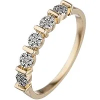 JOBO Diamantring, 585 Gold mit 35 Diamanten