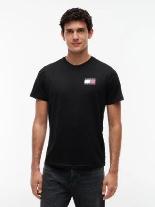 Tommy Jeans (PVH Group) - TJM SLIM ESSENTIAL FLAG TEE EXT Black - Gr. - XXL