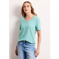 STREET ONE T-Shirt mit abgerundetem V-Ausschnitt