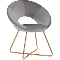 Duhome Loungesessel (439D), Esszimmerstuhl Wohnzimmerstuhl, Samt Polsterstuhl, Gold Metallbeine
