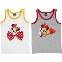 Disney Minnie Mouse Unterhemd Minnie Mouse 2er Pack Mädchen Unterhemden Shirt aus 100% Baumwolle