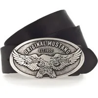 MUSTANG Koppelgürtel "Cody" Vintag-Schließe mit Adler, 4 cm, Used-Look