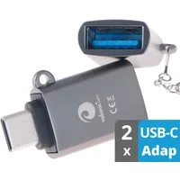 valonic USB-C zu USB-A (USB 3.0), OTG, Schlüsselanhänger USB-Adapter USB Typ C zu USB Typ A, Schlüsselanhänger mit Öse und Ring