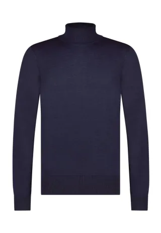State of Art - Basic-Rollkragenpullover blau - Gr. - XL