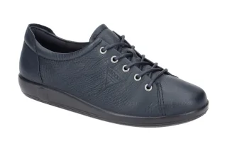 Ecco 206503 Soft 2.0 Damenschuhe Schn?r-Halbschuhe Blau Marine PU-Sohle
