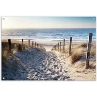 artissimo Poster Garten-Poster 90x60cm Gartendeko Balkon-Deko Outdoor-Deko Meer Dünen, Outdoor-Poster: Weg zum Strand