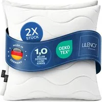 LILENO HOME Kopfkissen - gestepptes Kissen in verschiedenen Größen - Made in Germany, Füllung: 100% Polyester, Rückenschläfer, Seitenschläfer, Bauchschläfer, Spar-Set, 2er Set, Kopfkissen 80x80 cm MEDIUM mit 850g Füllung, allergikergeeignet