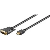 Adapterkabel DVI-D Stecker > HDMI Stecker schwarz, 3 Meter, vergoldet