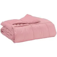vidaXL Baumwollbettdecke Sommerdecke Gepolstert Rosa 135 x 200 cm Mikrofaser, Bezug: Mikrofaser