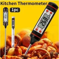 Montegoni Kochthermometer Langstiel-Digitales,Fleischthermometer,Bratenthermometer, LED-Anzeige, Edelstahl batterie betrieben, Küchenthermometer für Küche,Kochen,Grill, BBQ,Lebensmittel,Fleisch